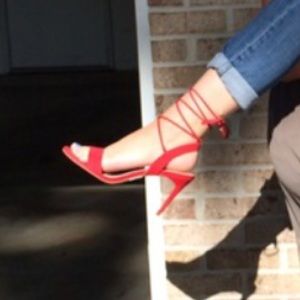 Red Aldo lace up heel. Style Marilyn.